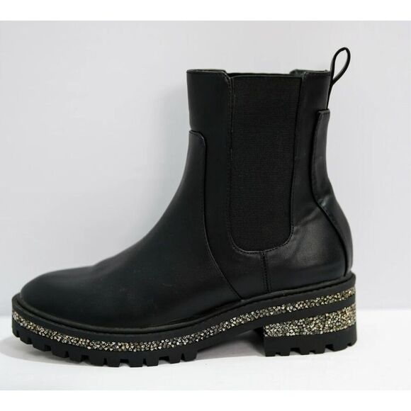 SHUSHOP Yazlin Women’s Black Lug Boot 11 *NEW* - Picture 1 of 14